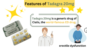 Tadagra 20mg is a generic drug of Cialis, the world-famous ED drug.