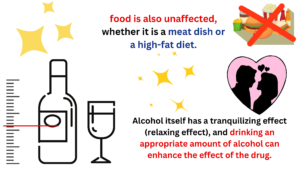 Alcohol itself has a tranquilizing effect (relaxing effect), and drinking an appropriate amount of alcohol can enhance the effect of the drug.