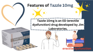 Tazzle 10mg is an ED (erectile dysfunction) drug developed by Jim Laboratories.