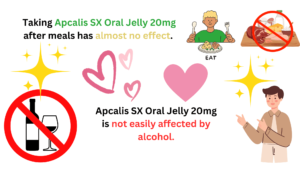 Apcalis SX Oral Jelly 20mg is not easily affected by alcohol.
