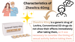 Zhewitra 40mg is a generic drug of Levitra, Conventional ED drugs do not show their effects immediately after taking them, so it was necessary to consider the timing of sexual activity before taking them.