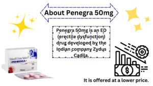 Penegra 50mg is an ED (erectile dysfunction) drug developed by the Indian company Zydus Cadila.