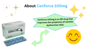 Cenforce 100mg is an ED drug that improves the symptoms of erectile dysfunction (ED).
