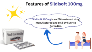 Sildisoft 100mg is an ED treatment drug manufactured and sold by Sunrise Remedies.