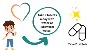 Take 2 tablets a day with water or lukewarm water. 